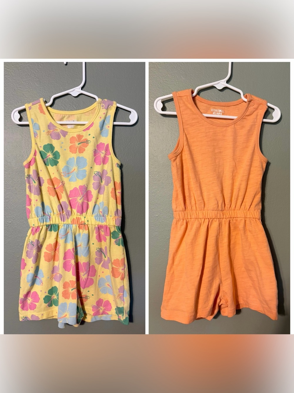 Girls Floral & Orange Rompers 4T